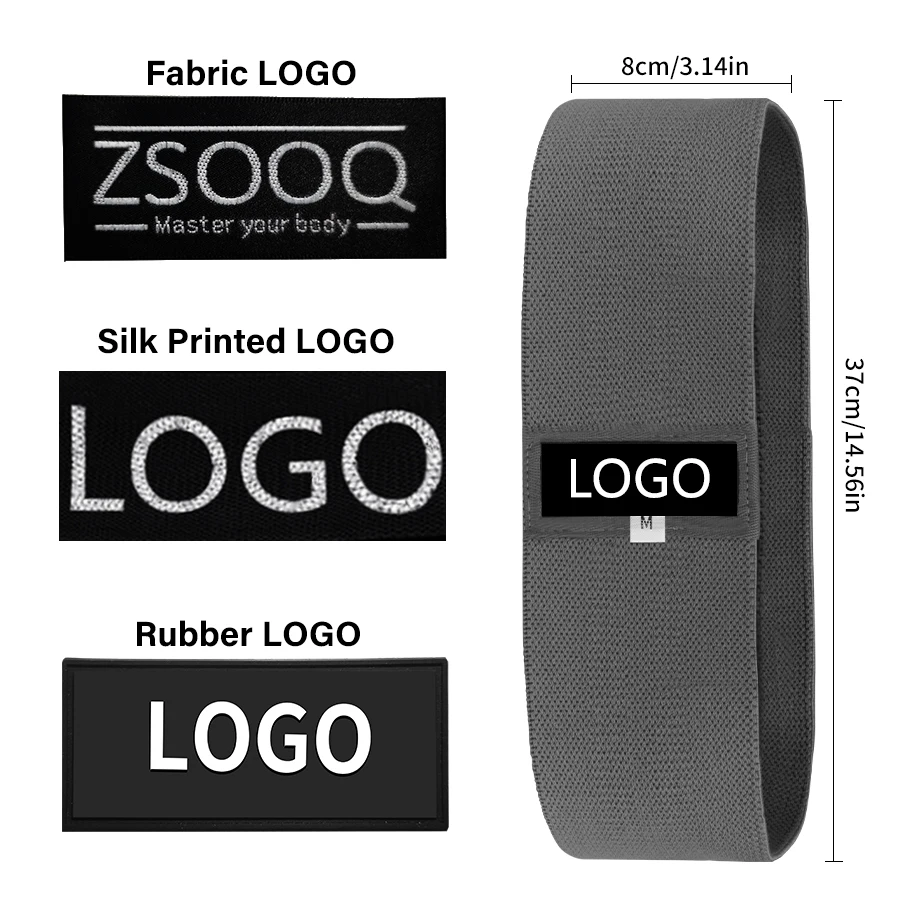 Home gum 3 level non slip yoga elastic resistance band custom printed stretch yoga fabric booty training band