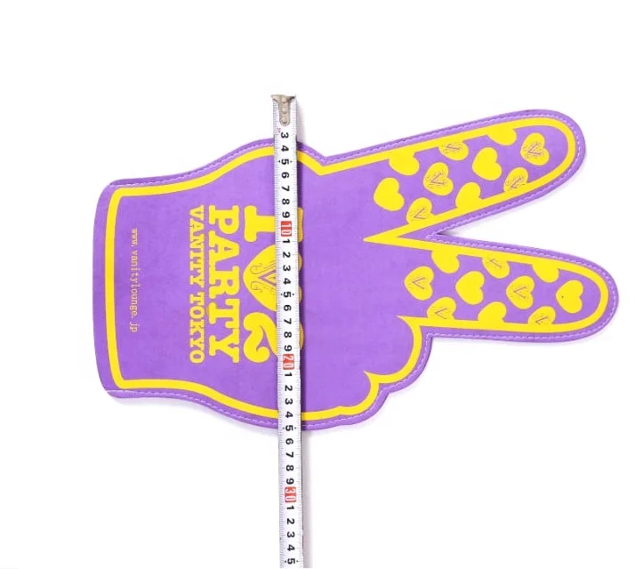 Custom Design Promotional EVA Foam Victory Shape Cheering Gloves Cheering Hands Foam Fingers