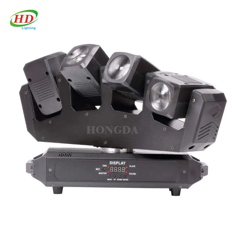 LED Moving Head Light Four-Headed Beam Spider Light 80W RGBW with DMX Suitable for Stage Party Disco Bar