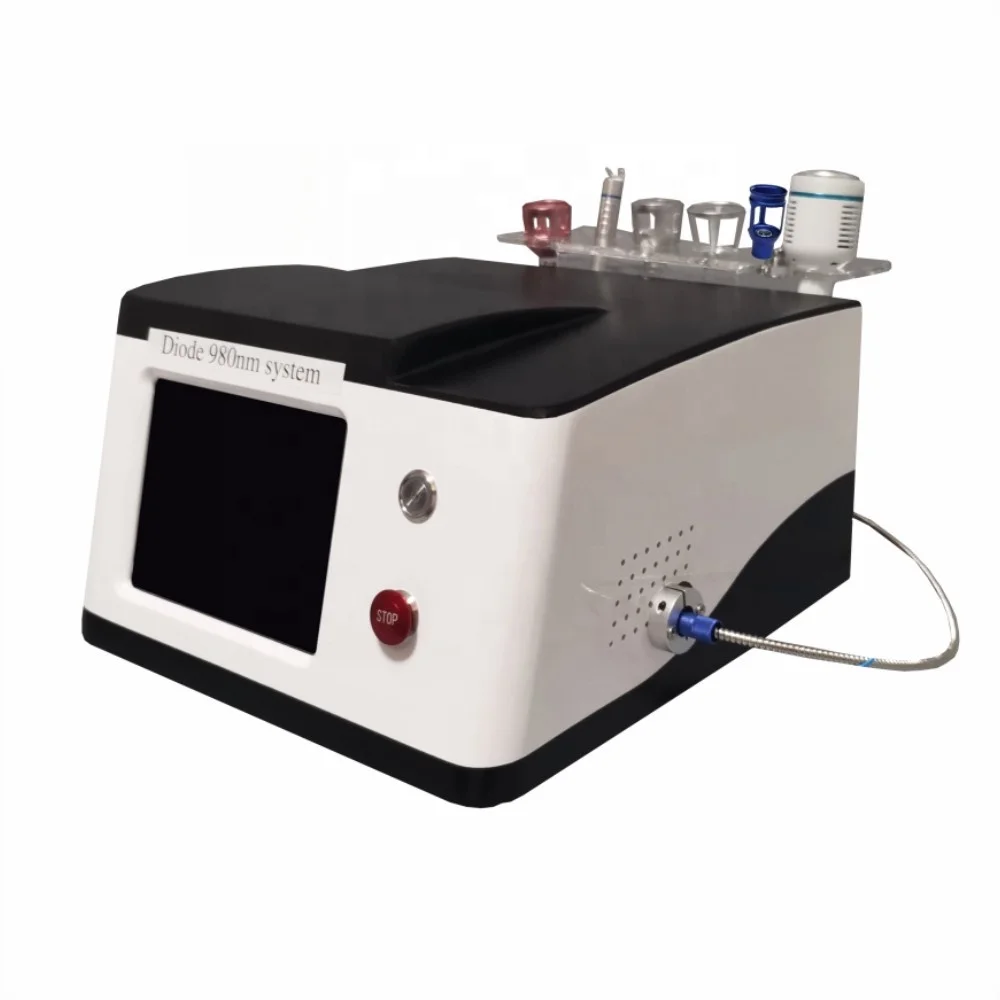 Dual wavelength 980 nm and 1470 nm diode laser for clinic and medical office veins removal vascular varicose treatment