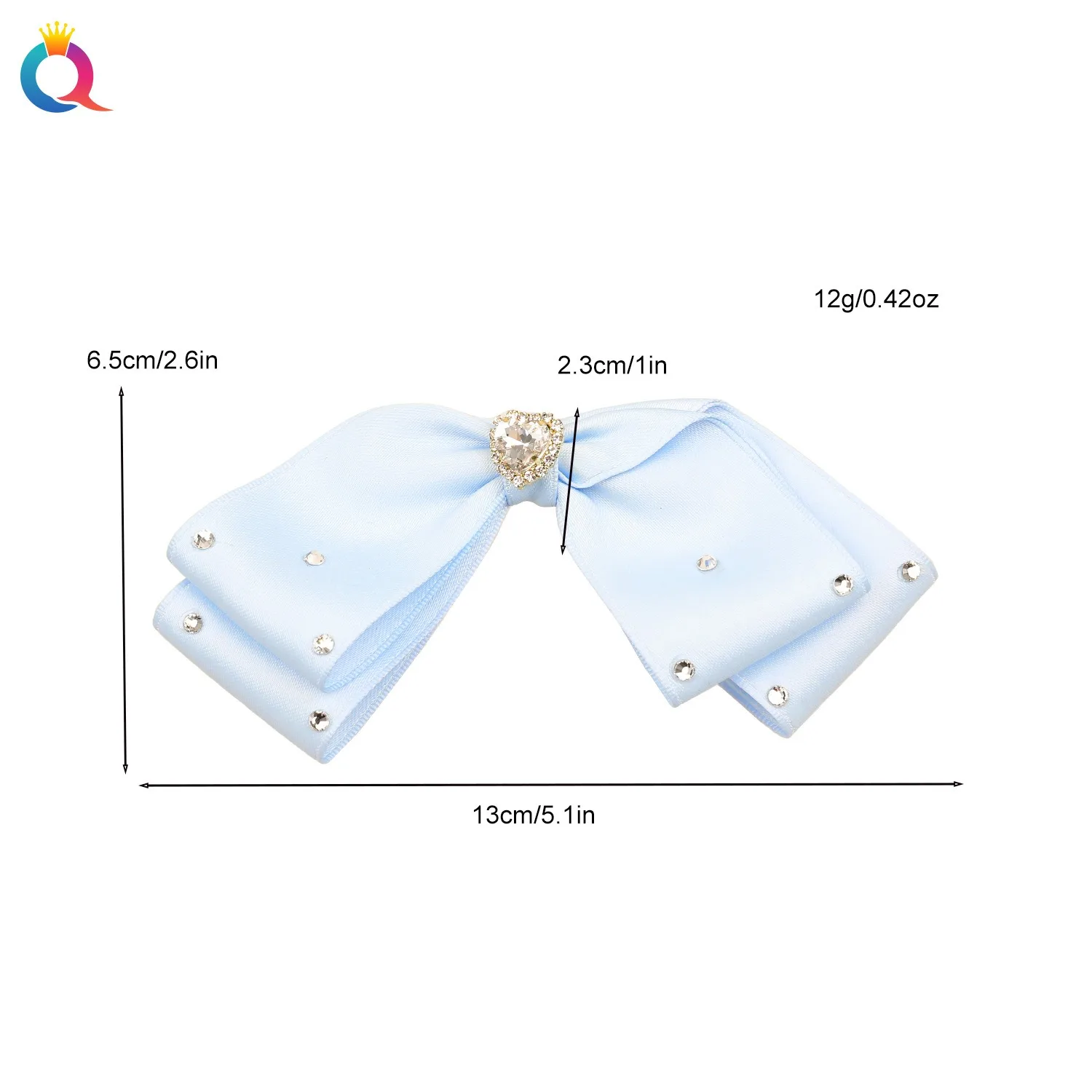 QIYUE Flash drill Loving type hair clip Advanced sense bow hair clip sweet fringe side hair clip