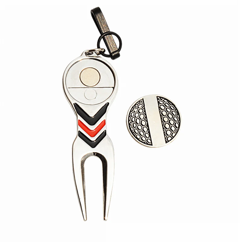 Custom Metal Magnetic Ball Marker and Divot Repair Tool Keychain Golf Accessories for Men