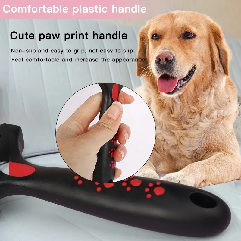 Factory Wholesale Custom Logo Plastic Handle Double Sided Cat Long Pin Brush Dog Pet Grooming Slicker Brush