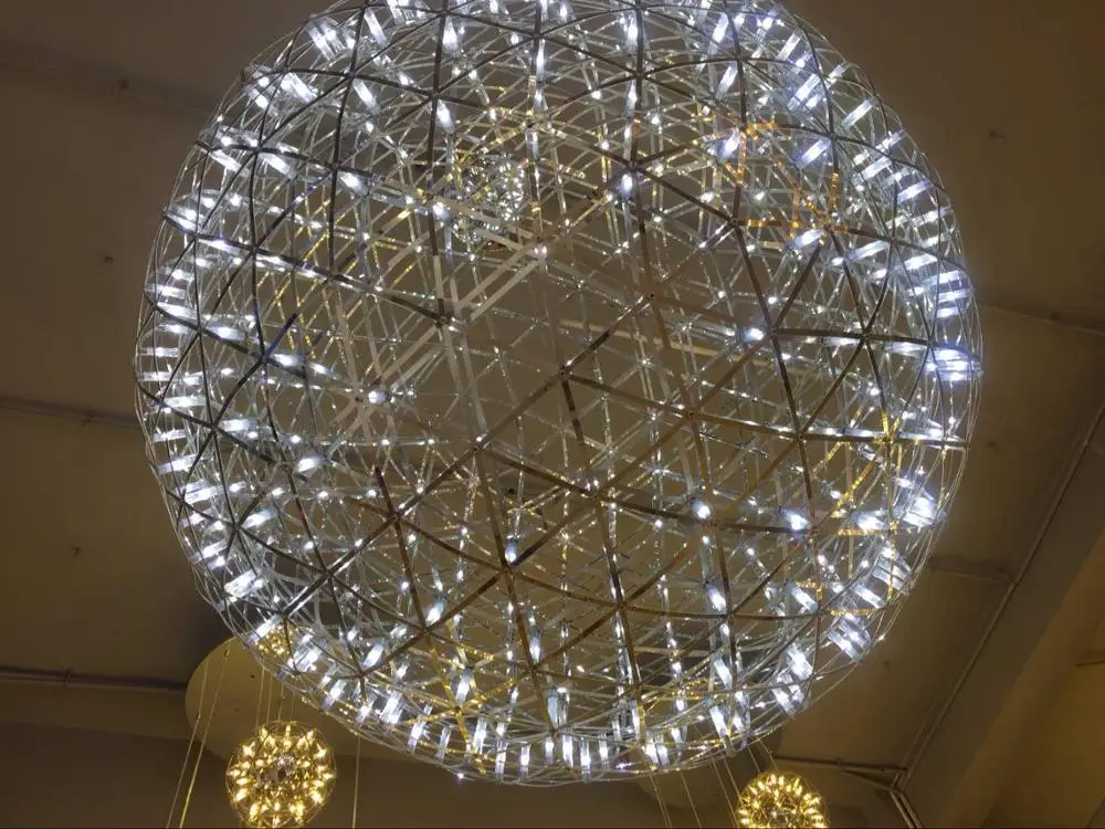 Nordic large chandelier living room restaurant shopping mall hotel starry sparkle led decoration dandelion lamps