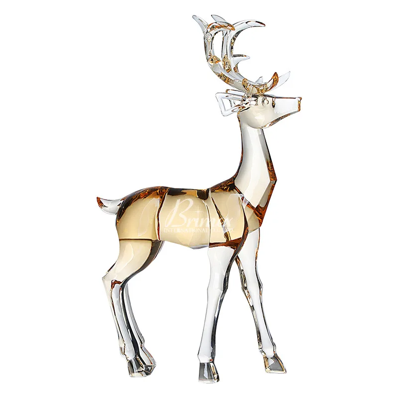 Clear Transparent Acrylic Crystal Resin Home Decoration Animal Deer Figurine Sculpture