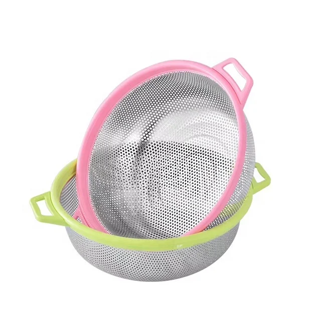 New Colander Strainers Stainless Steel Washing Rice Sieve Colanders
