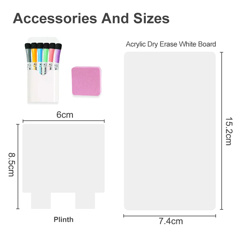 Acrylic 2023 Dry Erase Board Clear Memo Tablet Desktop Display Writing Whiteboard Acrylic Planner With Stand