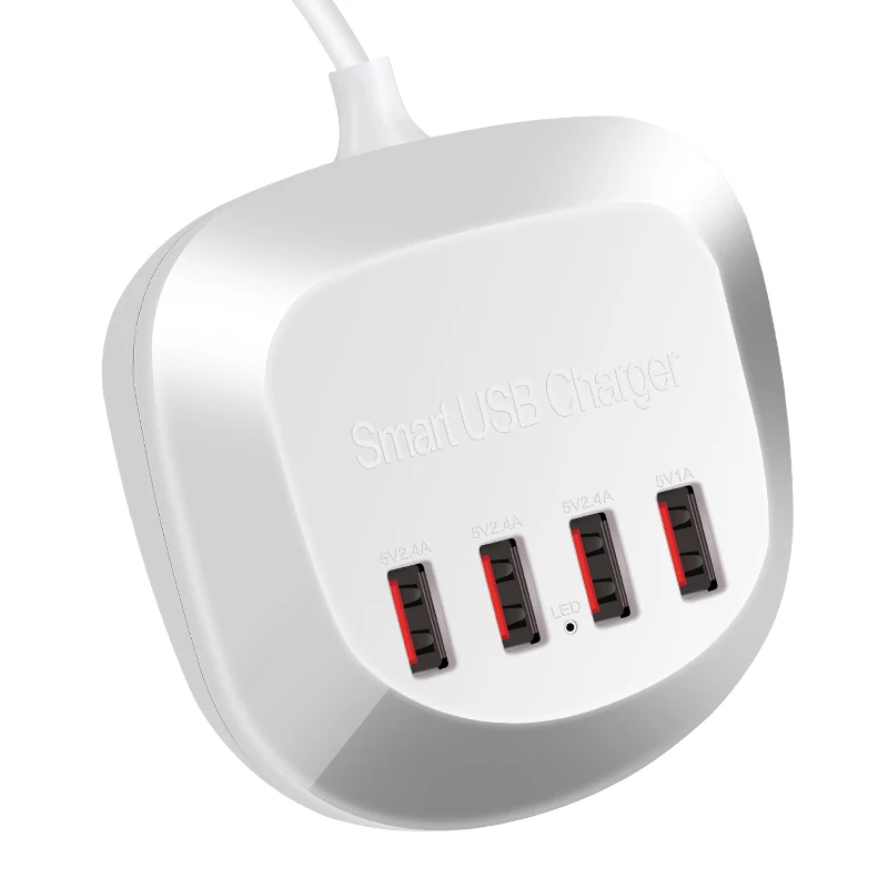5V   4 port 36w  fast charging desk placed multi usb charger 4-port usb charging station US EU UK AU Plug