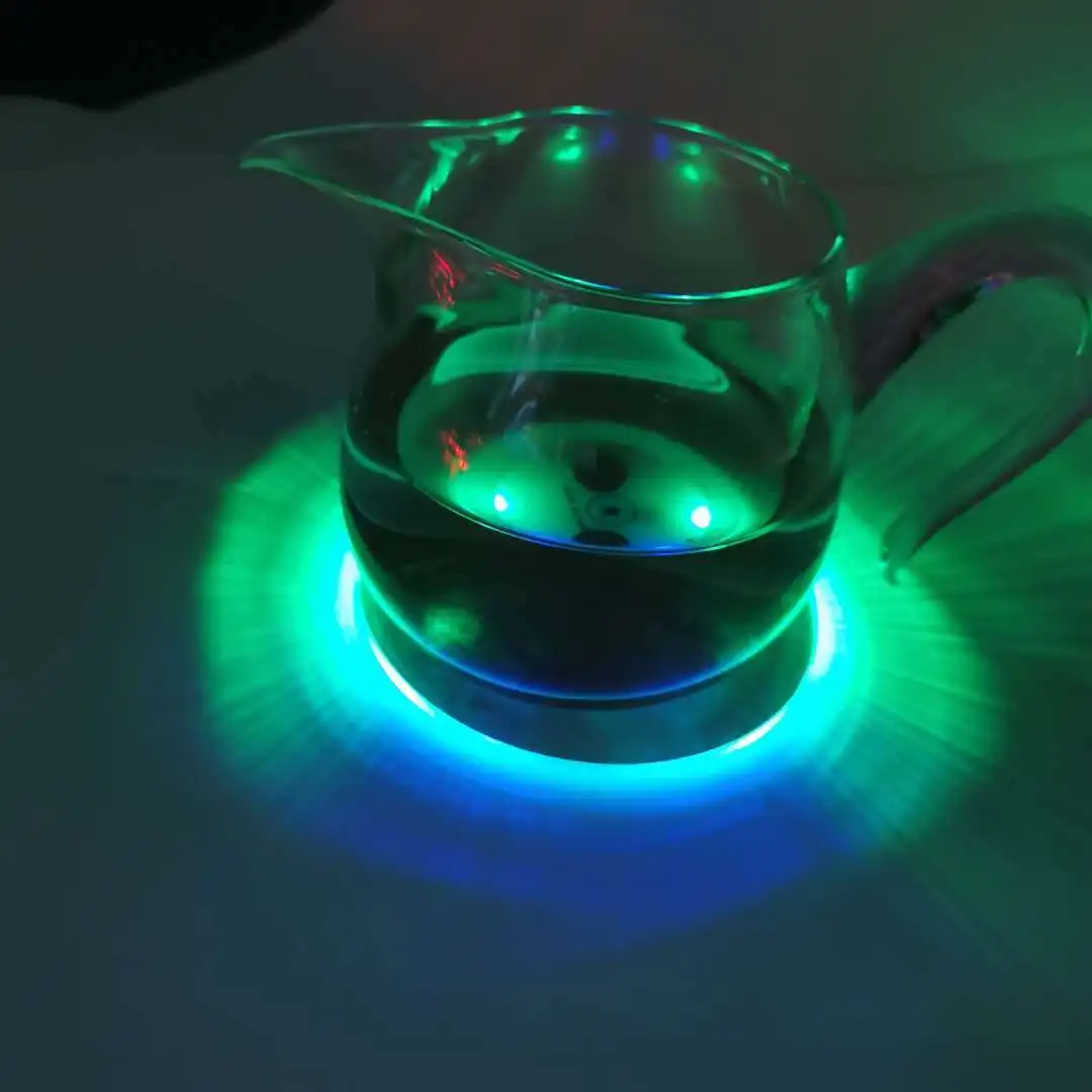 Night Club Promotional Gift Multi Color Waterproof Flashing Led Cup Coaster