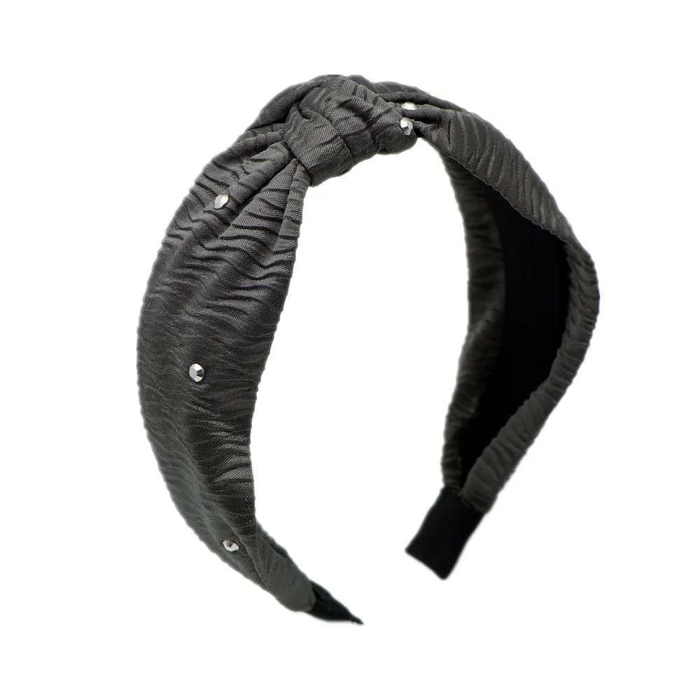 High Quality Wholesale Glammed Shiny Pink Top Knot Headbands Rhinestone Diamond Head Band Headbands For Women White