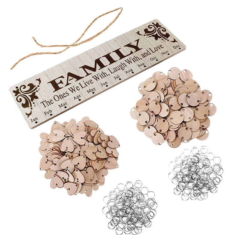 
Hot new products for 2020 wooden calendar listing christmas ornaments decor wooden mdf wood decor 