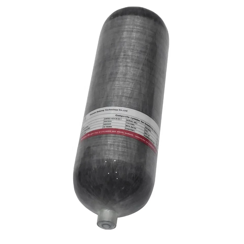 Прямая продажа от производителя, высокое давление, 4500 фунтов на квадратный дюйм, 300 бар, 30 миль на дюйм, 6,8 л, для сноркелинга, плавательного газового баллона из углеродного волокна