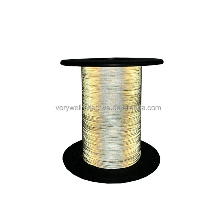 0.5mm high light reflective yarn / Double side rainbow Retro Reflective yarn /reflective thread for knitting sweater
