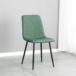 Popular dining room furniture modern fabric PU leather dining chairs with metal legs