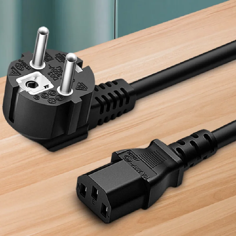 China leader manufacturer 6ft European 3-Prong Angled Notebook Power Cord Angled CEE 7/7 to IEC320 C5 cee 7/7 to iec c5 cable