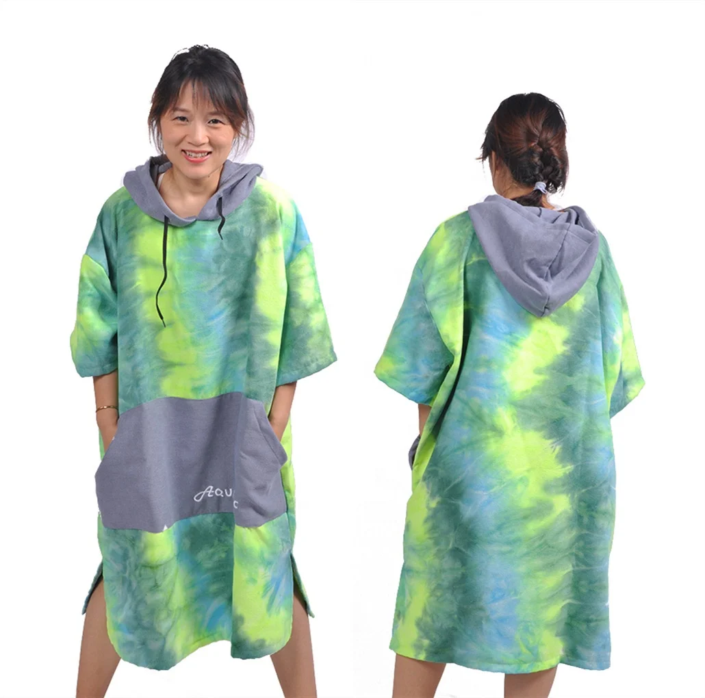 Recycled hot sale hooded poncho towel adult poncho towels changing robe