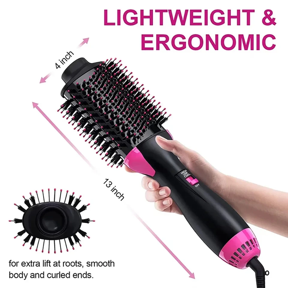 Professional 1200w 3 In 1 One Step Blow Hair Dryer Brush Straightener And Styler Rotary Volumizer Electric Hot Air Brush