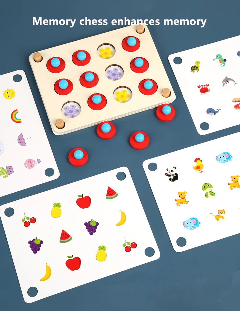 Educational Supplies Children Logic Thinking Wooden Memory Chess Montessori Matching Brain Wooden Memory Game