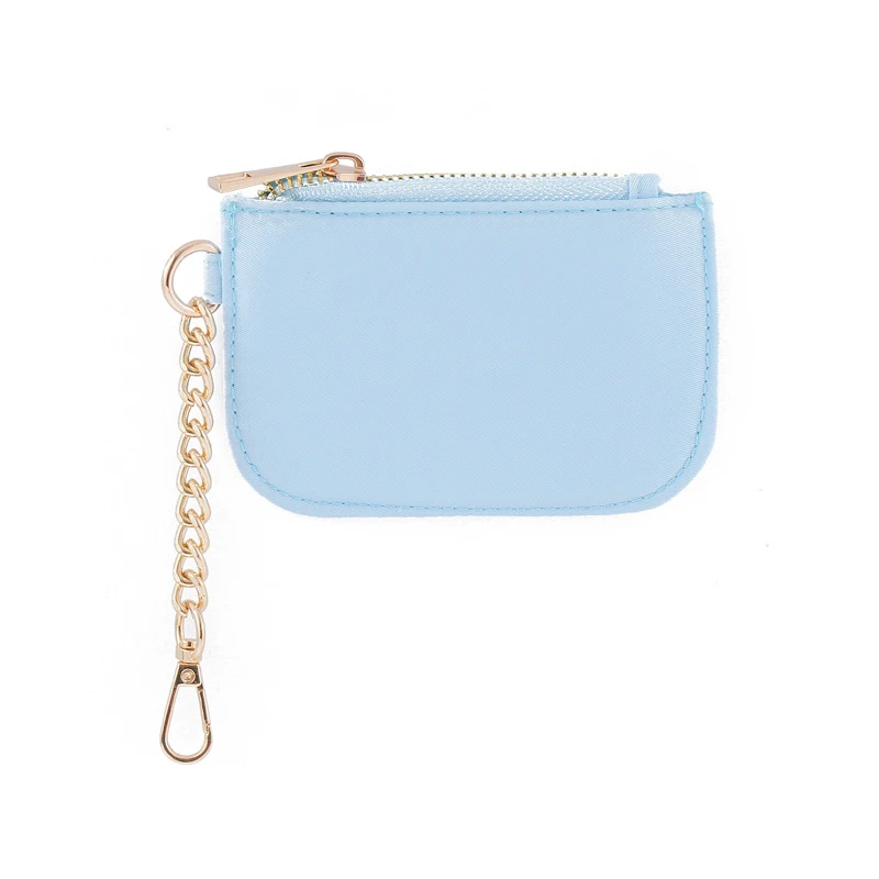 Wholesale Embroidery Multiple Color Nylon Wallet practical Girls Cute Coin Purse with Keychain