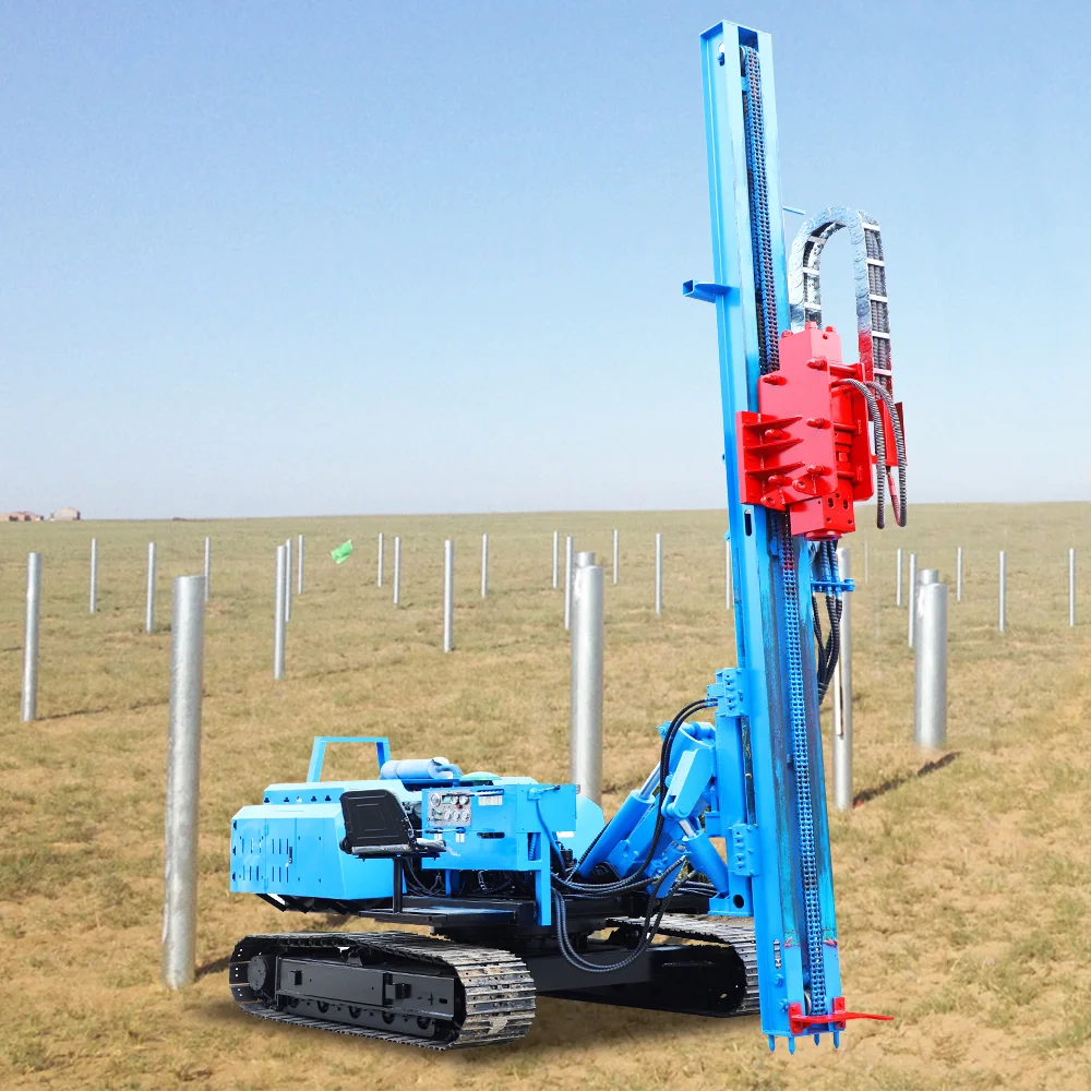 Power head pneumatic pile hammer press and screw drilling pile driver