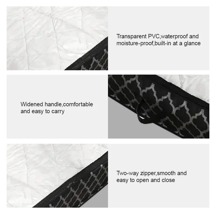 Wardobe Foldable PVC Clear Window dust cover quilt clothes underground Organizer Containers Storage Box With Lid