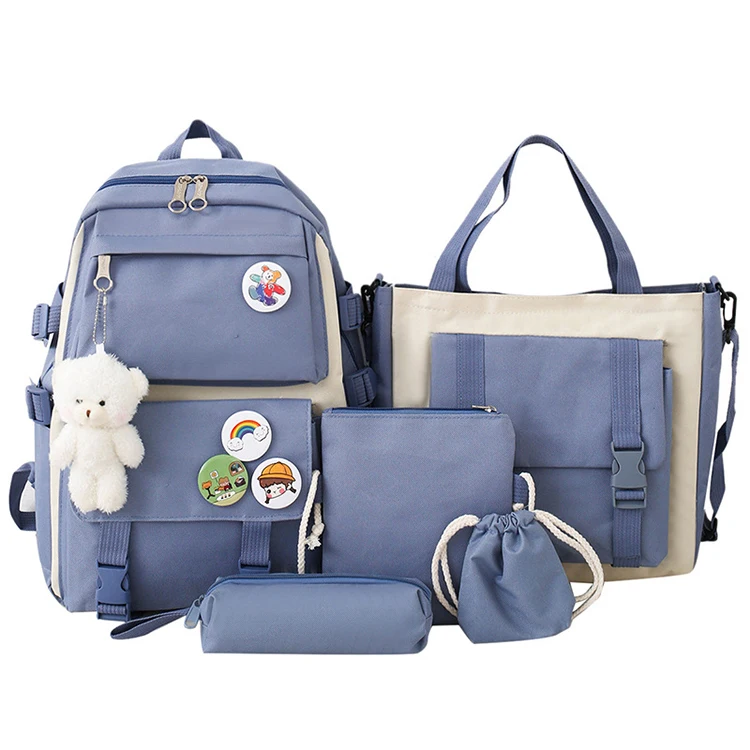 Wholesale Grades 3 To 5 And 6 School Bag Pack Set Student Bag Lightweight  Fresh Cute Girly Heart Large Capacity Backpack