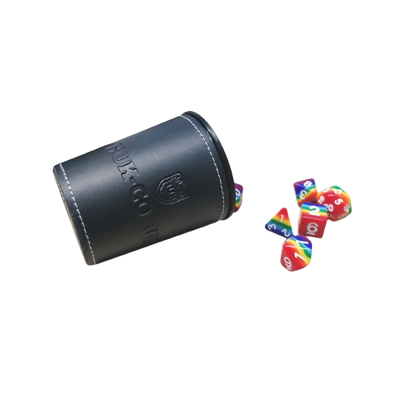 Wholesale Custom Logo PU Leather Dice Cup Tablett Holder Bar KTV Entertainment Dice Cup Party