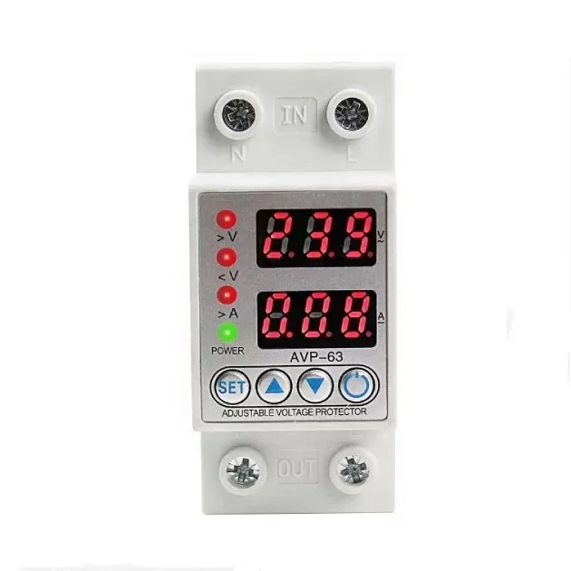 ZOII 40Amp 63Amp 80Amp Dual LED Display  Over Under Voltage Relay Current Limiter  Adjustable Protection Monitoring