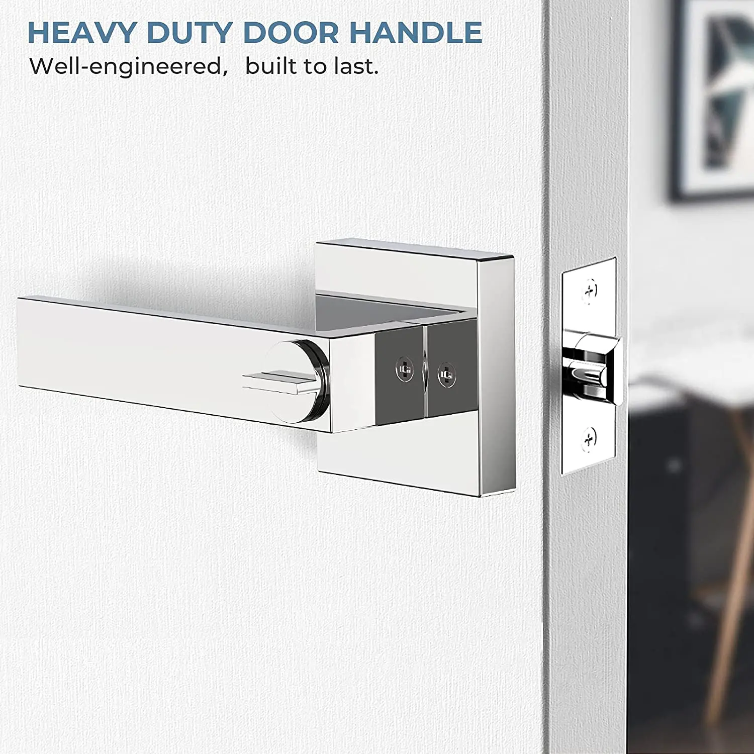 Modern Style Design Shape Door Lock Privacy Lock Bathroom Office Door Lever With Adjustable Latch