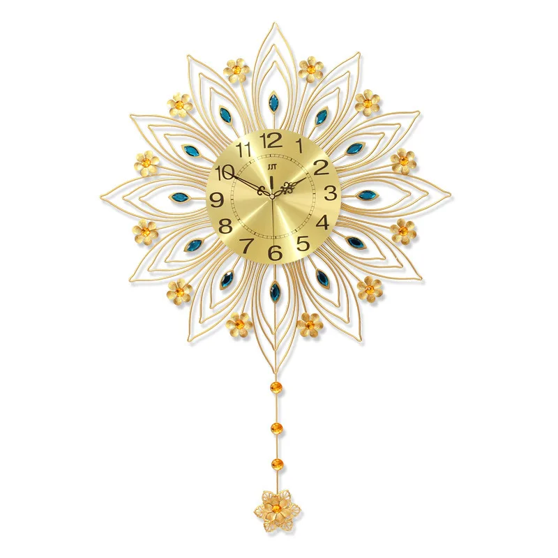 Wall Clocks Flower - shaped Light Luxury Peacock Wall Clock