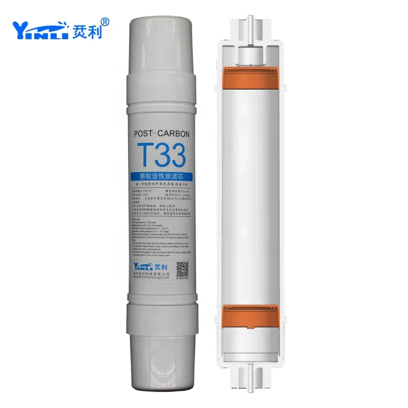 In-line interface Minerals RO water filter Rear carbon filter T33 water filter