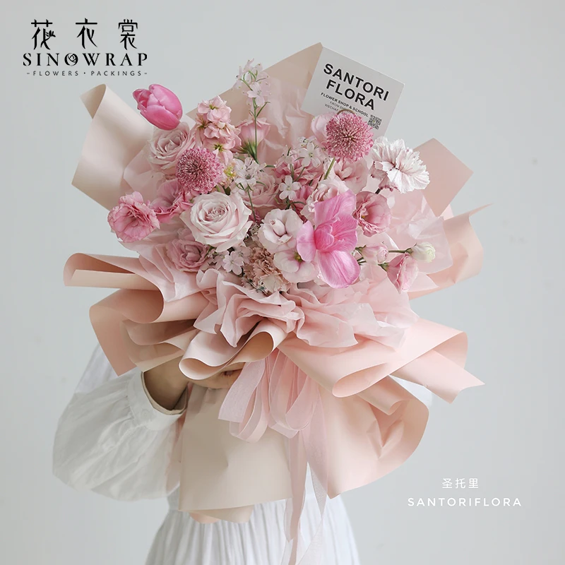 SINOWRAP Classical  Matt Film Fast Delivery  In Stock Wrapping Paper For Flower Bouquet