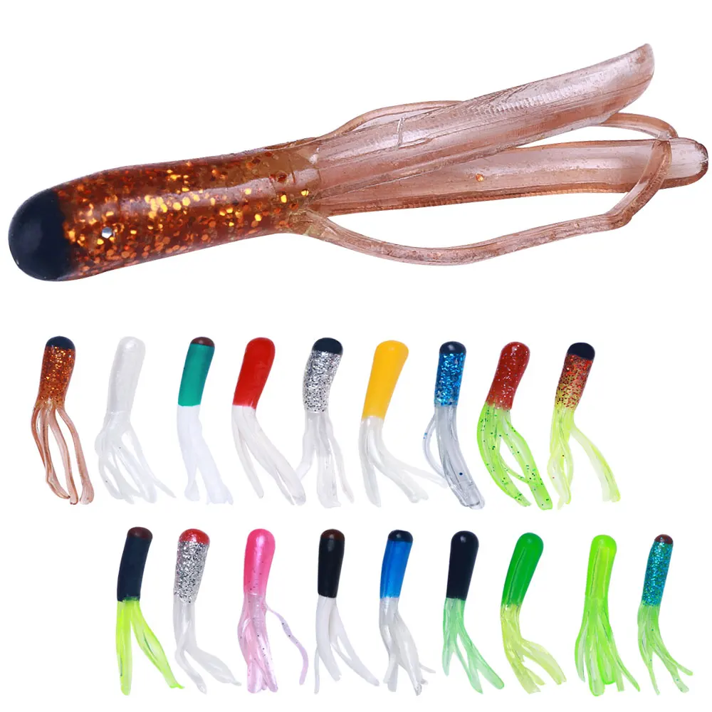 Fishing Tube Lure 48mm Small Squid Soft Plastic Fishing Lure Bait 10pcs/lot