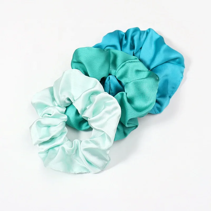B.PHNE Stock products hair accessories 10cm hair band colorful satin scrunchy hair ties women sport cheap scrunchies
