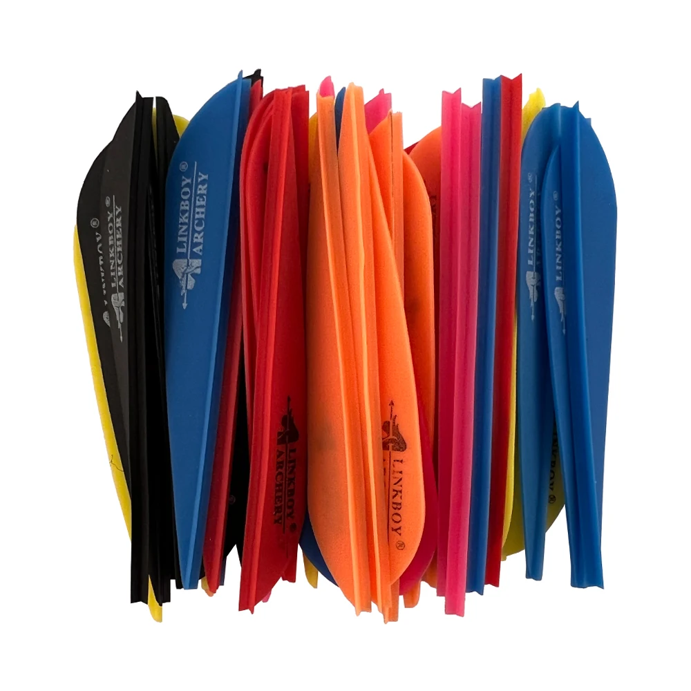 Linkboy Archery  Arrow Vanes 3Inch Plastic Fletching Feather for ID 6.2mm Shaft Compound Bow Hunting and Shooting