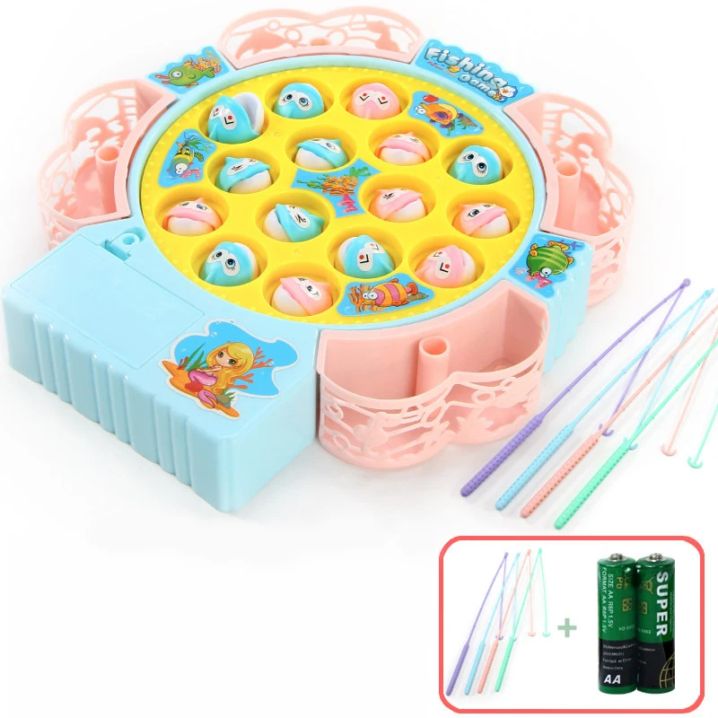 Wholesale Kids Electric Magnetic Game Magnet Set Children Puzzle Fishing Plate Toy