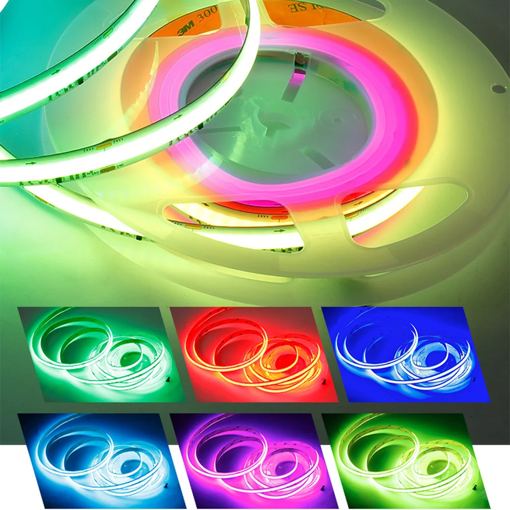 OEM ODM 220V 12V Decoration Led Smd 5050 2835 COB WW Rgb Remote Control Waterproof Led Strip Lights IP65 led band ruban light