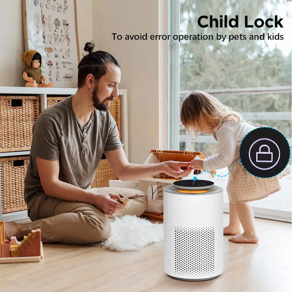 Desk Top Household Cleaners Hepa Filter Activated Carbon 3 Stage Air Purifier for Babies