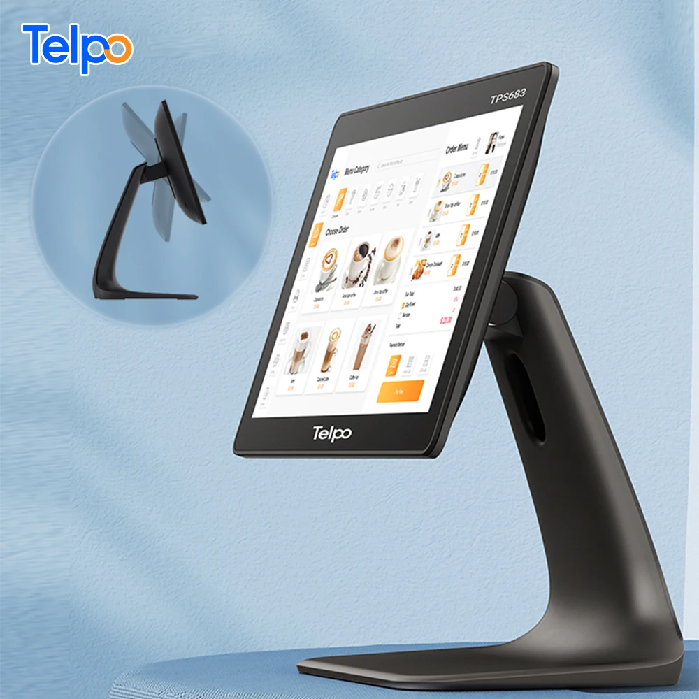 Telpo TPS683 Android 11 POS Cash Register Desktop Single Touch Screen Terminal