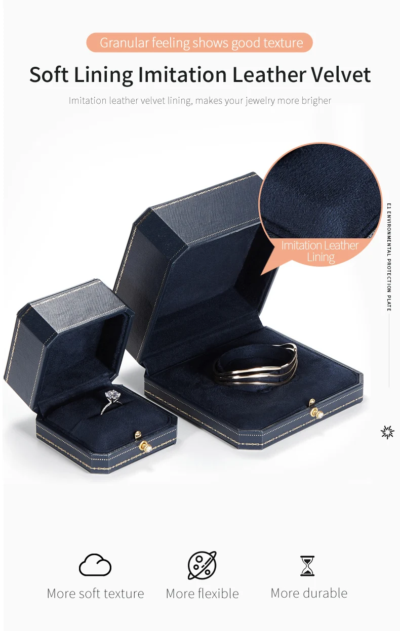 vip octagon leather bangle bracelet and ring necklace princess square vintage style jewelry jewellry packaging box