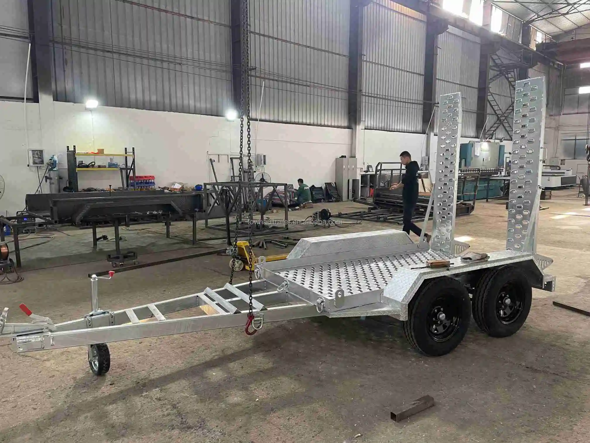 3.5T Multi function fully welded hot dip  electric brake galvanized Mini plant trailer
