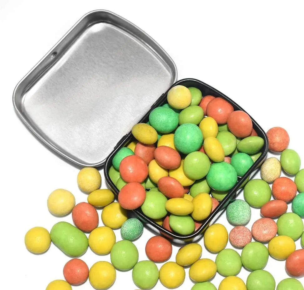 Custom rectangular flip lid candy mint chewing gum packaging mini tin boxes popular free sample hot sell printing logo