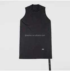 2021 newRick Owens   DRK streamer decoration large backless tank vest for men and women couples black Long vest