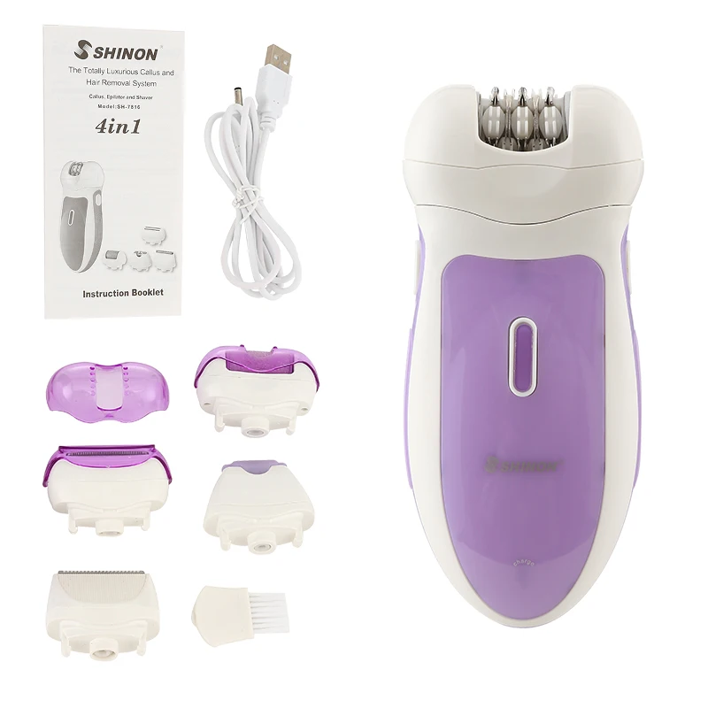 SHINON SH7816 Multifunctional 3 In 1 Rechargeable Electric Female Shave Epilator Hair Remover Handset Women