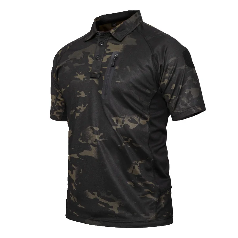 China Cema Black Camo Summer POLO Shirt Combat Short-Sleeved Tactical T Shirt