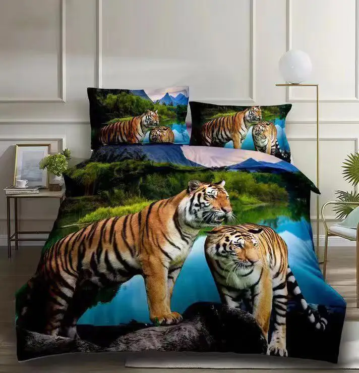 
3d printing fabric polyester brushed textile fabric for bed cover set/curtain 