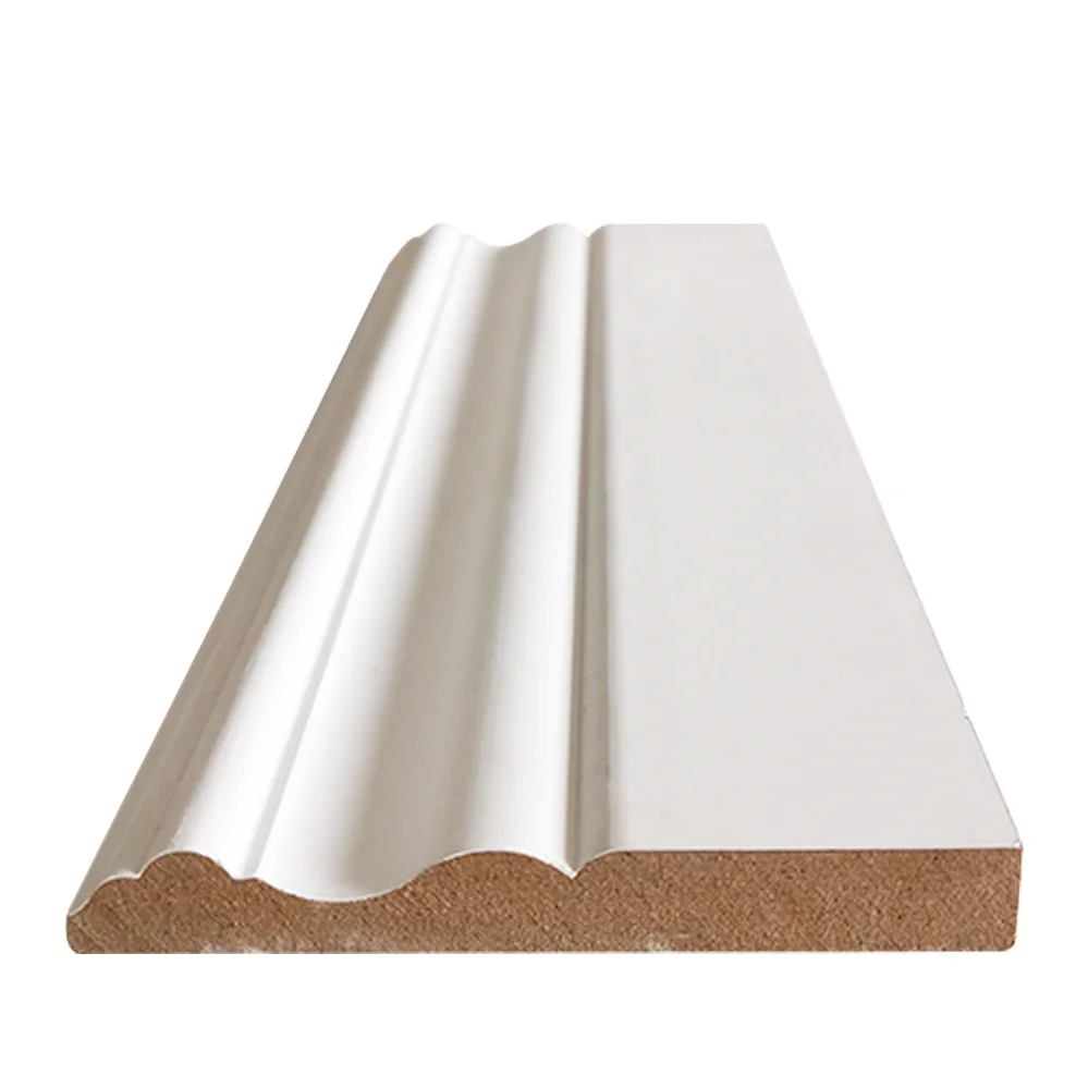 White Primed MDF Moulding 8ft MDF Baseboard Kiln Drying KD MDF Skirting