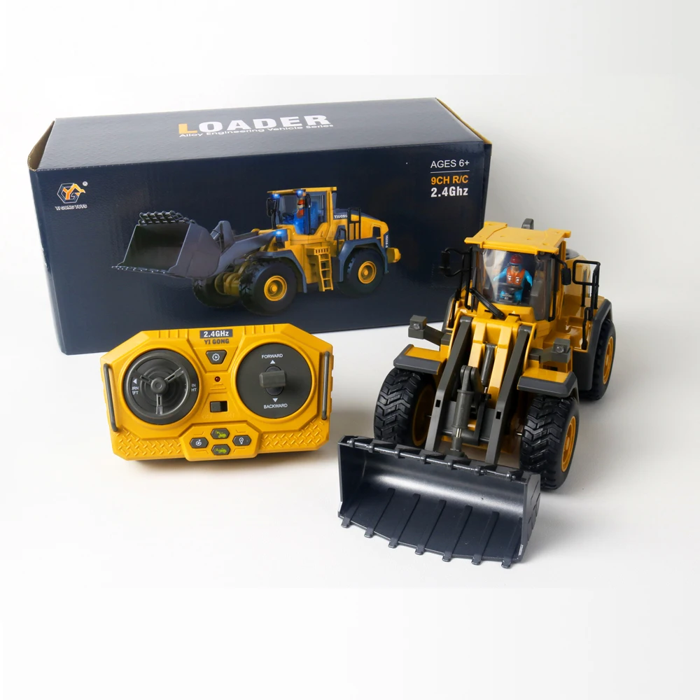 Alloy Loader RC car Toy Bulldozer Engineering Vehicle Remote Control Alloy 2.4G 1:20 9 Channel Electric Multi-function RC 40M