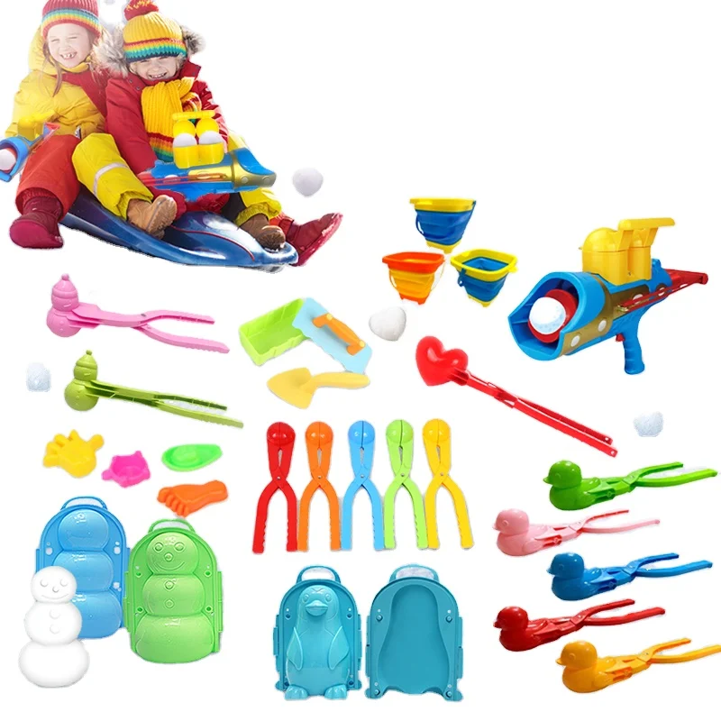 Winter outdoor  plastic snowball maker snow mixing products play snow children play snowball holder wholesale toys