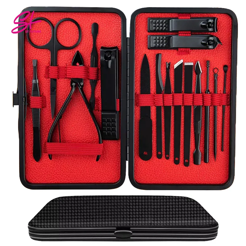 ST FUTURE High Quality Black Nail Clippers Beauty Manicure tool set 7/8/10/15/18pcs/set dead skin Clippers Pedicure Manicure Set